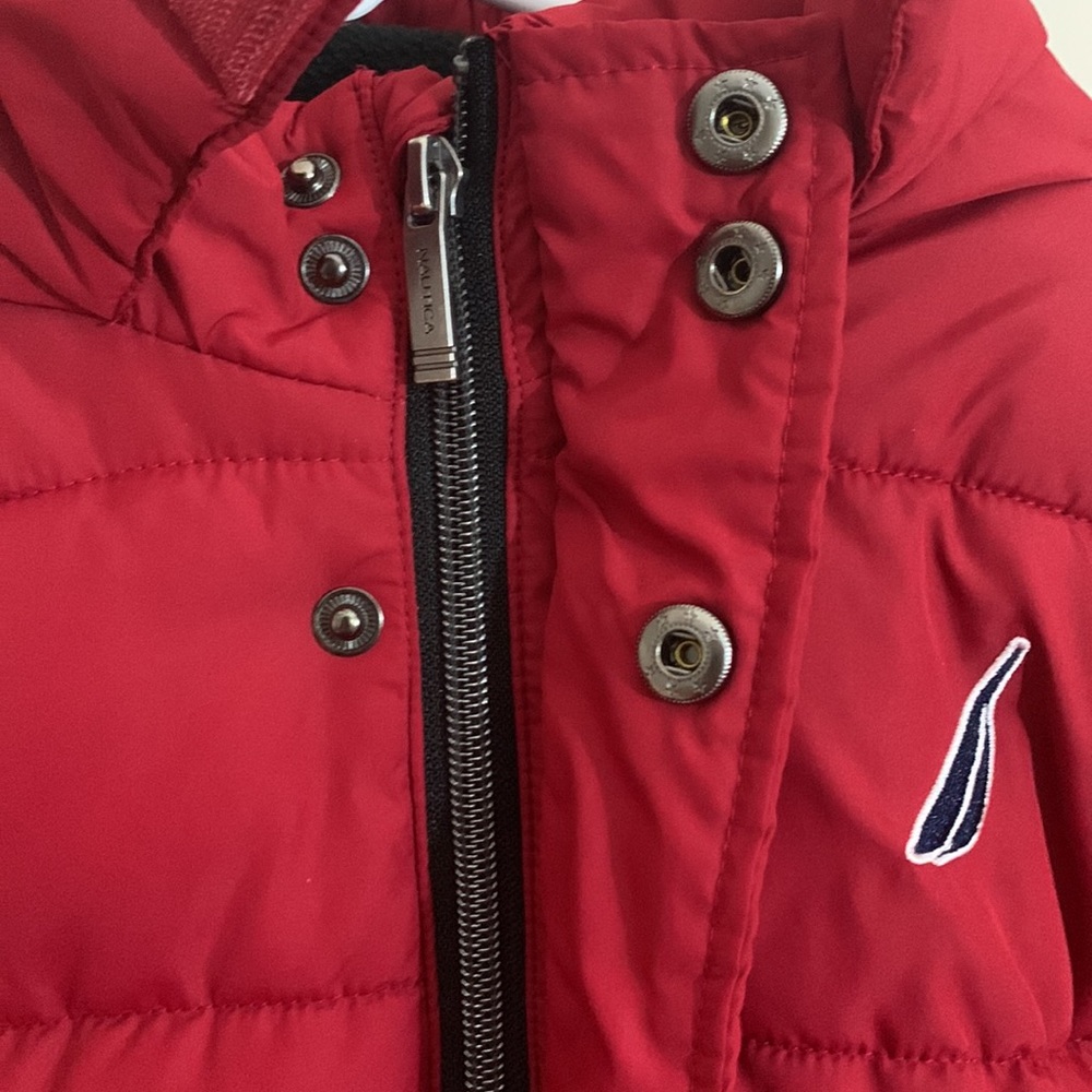 Nautica Toddler Boys Jaket Red Black Water Resistant Lightweight Hooded Size:7 - Picture 9 of 14